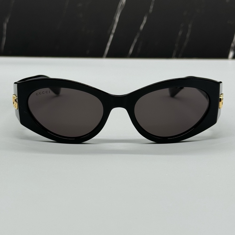 NEW GG1401S 001 GUCCI BLACK GRAY OVAL WOMEN GUCCI SUNGLASSES - Picture 6 of 15